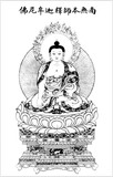 释迦摩尼 黑白线描 佛教佛像  宗教信仰 金属画像