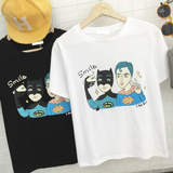卡通复仇者联盟超级英雄短袖T恤女夏恶搞超人蝙蝠侠原宿风宽松衫
