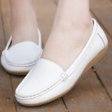 【天天特价】白色平底护士圆头浅口夏季单鞋舒适休闲平跟中年女鞋