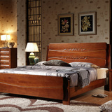 全实木床双人大床1.5 1.8米中式纯实木高档胡桃木气动高箱储物床