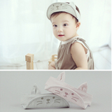 韩国进口童帽棒球帽宝宝帽子纯棉空顶帽夏款婴儿帽子鸭舌帽小猫款