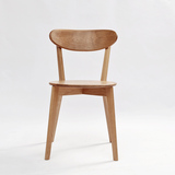 日式实木餐椅白橡木餐桌椅子实木面坐椅环保客餐厅家具GH667