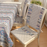 纯棉拼接纳瓦霍艺术灰椅垫菱格条纹座垫 连体椅背套Z16013