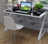 简约现代Z型钢化玻璃电脑桌办公桌简易卧室写字台学习桌创意书桌