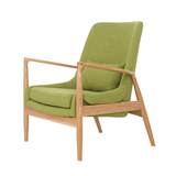 沙发椅实木布艺沙发日式单人扶手椅布艺懒人椅创意橡木客厅简约