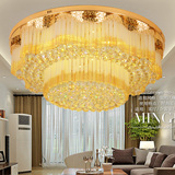 欧式新款客厅水晶吸顶灯奢华大气圆形led变色大厅餐厅灯中式灯具