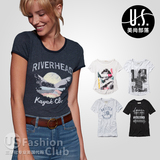 现货美国AbercrombieFitch专柜正品AF女春夏宽松休闲印花短袖T恤