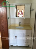 厂家定制橡木欧式浴室柜做非标尺寸卫浴柜大理石洗手盆隐藏式镜柜