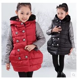 女童2015冬季童装棉袄女大童加厚中长款冬装外套儿童韩版加厚棉衣