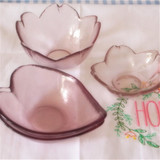 日式樱花4寸玻璃碗水果粉色点心碗创意彩色甜品碗小号沙拉碗