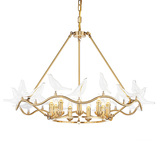 最灯饰美式新款创意清光玻璃小鸟铜设计师样板房客厅餐厅卧室吊灯
