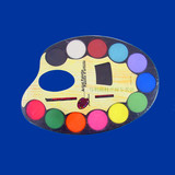 儿童固体水彩颜料大号12色半干涂鸦水粉饼学画专用幼儿绘画送画笔