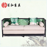 现代新中式实木布艺木沙发椅123组合小户型客厅茶楼会所整装家具