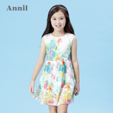 安奈儿女童装夏季款 专柜正品 纯棉背心无袖连衣裙子AG523333
