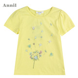 安奈儿童装 女童夏装圆领短袖t恤针织衫AG521440 专柜正品特价