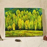自油自画diy数字油画 客厅大幅手绘数码风景森林装饰画 欣欣向荣