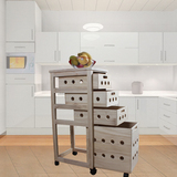 实木餐边柜原木色环保碗柜厨房收纳柜可移动边角柜储物柜蔬菜柜