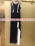 BAISI百丝2016夏季专柜正品黑白雪纺修身女神范连衣长裙ATA603527
