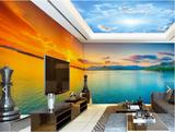 高清全景全画幅海上日出3D主题装饰画 背景墙壁纸 墙纸 个性壁画