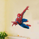 新款蜘蛛侠立体穿墙儿童房卡通墙贴客厅卧室背景装饰墙贴纸可移除