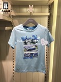 安奈儿男童短袖T恤专柜正品2016夏装新款纯棉短袖T恤衫AB621511