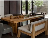 美式loft全实木餐桌椅组合办公桌会议桌复古咖啡桌简约桌子茶桌椅