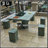 石材天然大理石桌石凳石椅庭院户外室内装饰石桌餐桌石头雕刻桌椅