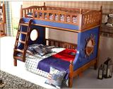 好木匠地中海子母床 实木高低床 儿童床上下床 松木上下铺双层床