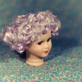 美国古董小丑娃发套紫罗兰卷发橘红编辫20/30厘米头围娃娃假发