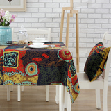 地中海棉麻桌布布艺东南亚民族风茶几布亚麻餐桌布台布盖布方巾