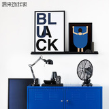 北欧现代简约客厅装饰画黑白英文字母挂画沙发背景墙有框画 蓝色