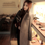 2015秋冬装新品韩版冬季中长款修身加厚西装毛呢外套女装呢子大衣