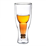啤酒杯创意玻璃水杯子开口家用餐厅加厚超大耐热透明酒吧牛奶果汁