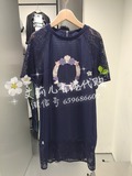 4月 68折 香港i.t代购 EME 16夏新款 蕾丝袖拼接甜美花环连衣裙