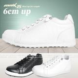 160607春季韩国代购MNX15男女同款圆头纯色休闲运动鞋增高6cm2色