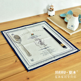 日式复古方形 欧式棉麻 餐垫桌垫 隔热垫 布艺餐布桌布西餐 餐垫
