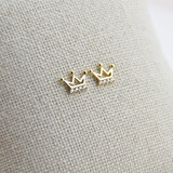 韩国代购纯14K金耳钉钻石珍珠镶嵌黄金耳钉气质百搭时尚首饰女款