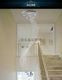 LED现代简约复式楼梯吊灯餐厅水晶灯长吊灯别墅楼梯间大厅吊线灯