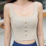 夏季女装新款韩国性感露脐短款吊带背心紧身低胸无袖女上衣打底衫