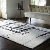 简约现代黑白客厅地毯茶几沙发地毯卧室书房样板间长方形地毯定制