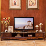 欧式电视柜 地柜雕花实木美式大理石面茶几电视墙柜客厅组合柜