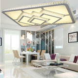遥控豪华LED水晶客厅灯长方形创意大厅吸顶灯现代大气个性灯具