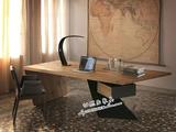 质保黑胡桃木实木书桌办公桌简约现代胡桃木北欧宜家定做实木书桌