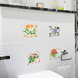 厨房卫生间浴室防水仿瓷砖贴装饰家具冰箱贴画欧式花卉遮盖瑕疵洞