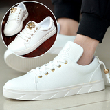 韩版系带学生潮流个性白色板鞋男士运动休闲鞋英伦小白鞋透气单鞋