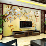 3D立体无缝墙布定制壁画客厅电视背景墙布中式家和富贵无纺布墙纸