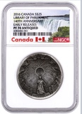 2016年加拿大国会图书馆140周年纪念精制一盎司银币一枚