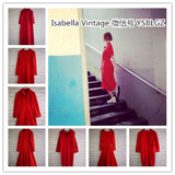 2016秋冬日本制Vintage复古古着孤品连衣裙红色系列长袖中长款