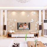 3d壁纸客厅现代简约田园电视背景墙大型壁画卧室墙纸立体蝴蝶花