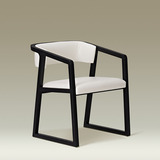伊尔家居时尚现代简约布艺餐椅北欧实木黑橡木餐椅宜家设计创意